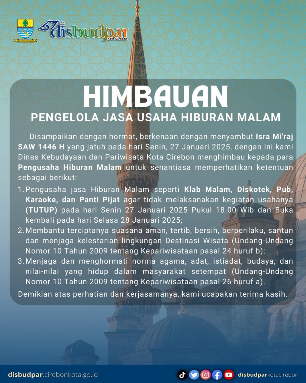 Foto: Istimewa/ Disbudpar Kota Cirebon