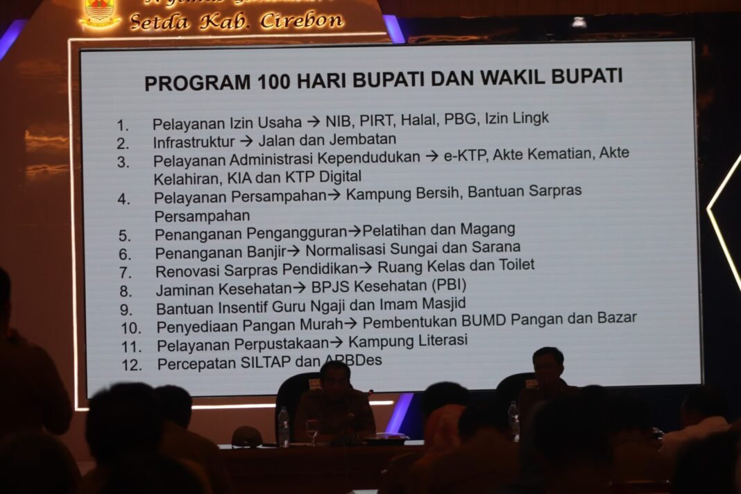 Bupati dan Wabup Cirebon Optimalkan 12 Program Prioritas dalam 100 Hari Kerja/Foto: Istimewa)