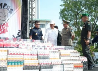 Lebih dari 44 Juta Batang Rokok Ilegal Hasil Penindakan di Jabar Dimusnahkan